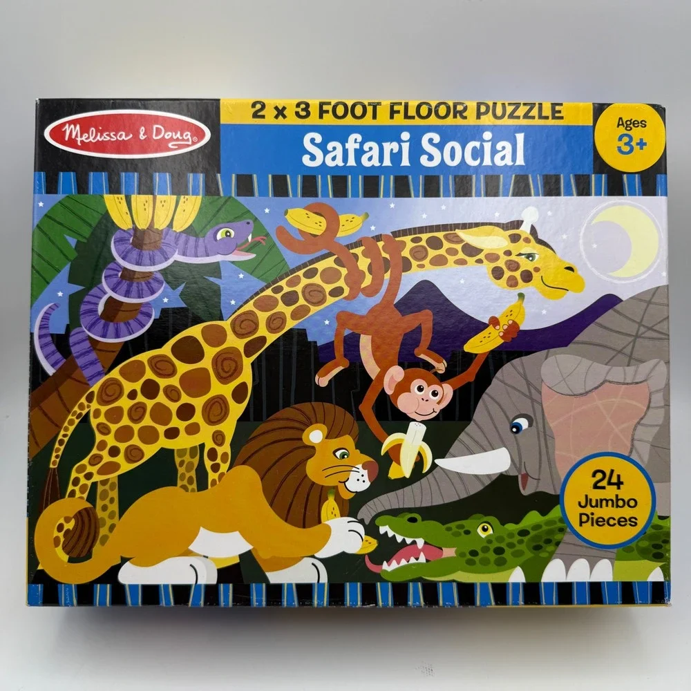 Melissa & Doug Safari‎ Social 2 x 3 Foot Floor Puzzle 24 Jumbo Pieces